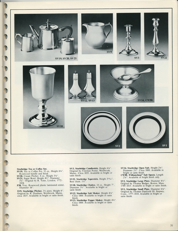 1975 Stieff pewter catalog